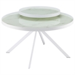 Pemberly Row 3-piece Round Glass Top Coffee and End Table Set in White