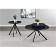 Pemberly Row 2-piece Round Glass Top Coffee and End Table Set in Black