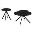 Pemberly Row 2-piece Round Glass Top Coffee and End Table Set in Black