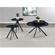 Pemberly Row 3-piece Round Glass Top Coffee and End Table Set in Black