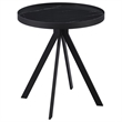 Pemberly Row 3-piece Round Glass Top Coffee and End Table Set in Black