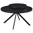 Pemberly Row 3-piece Round Glass Top Coffee and End Table Set in Black