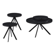 Pemberly Row 3-piece Round Glass Top Coffee and End Table Set in Black