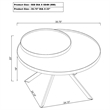 Pemberly Row Round Marble Printed Glass Top Coffee Table in White