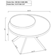 Pemberly Row Round Marble Printed Glass Top Coffee Table in Black