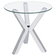 Pemberly Row 2-piece Round Glass Coffee and End Table Set in Chrome