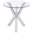 Pemberly Row 2-piece Round Glass Coffee and End Table Set in Chrome
