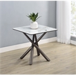 Pemberly Row Square Sintered Stone End Side Table in Mirage White
