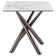 Pemberly Row Square Sintered Stone End Side Table in Mirage White