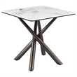 Pemberly Row Square Sintered Stone End Side Table in Mirage White