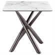Pemberly Row Square Sintered Stone End Side Table in Mirage White