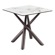 Pemberly Row Square Sintered Stone End Side Table in Mirage White