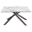 Pemberly Row Square Sintered Stone Top Coffee Table in Mirage White