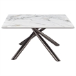 Pemberly Row Square Sintered Stone Top Coffee Table in Mirage White