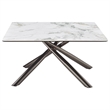 Pemberly Row Square Sintered Stone Top Coffee Table in Mirage White