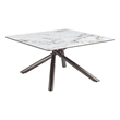 Pemberly Row Square Sintered Stone Top Coffee Table in Mirage White