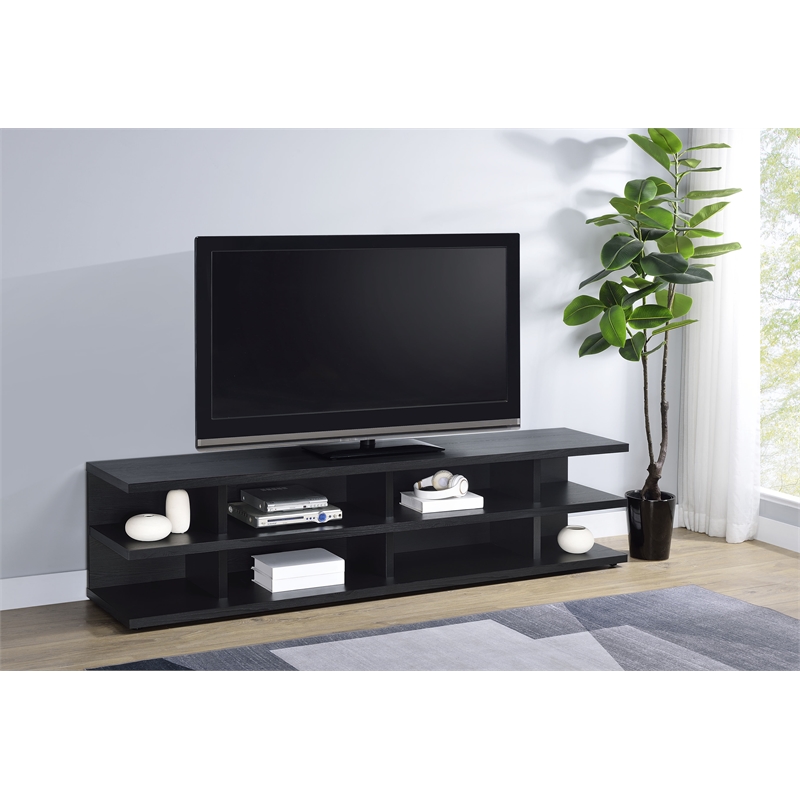 Pemberly Row 78-inch 2-tier TV Stand and Media Console in Black