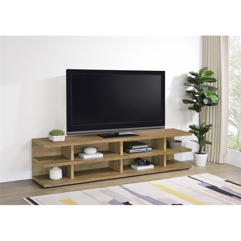 Pemberly Row 78-inch 2-tier TV Stand and Media Console in Mango