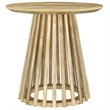 Pemberly Row Round Solid Wood End Side Table in Natural Mango