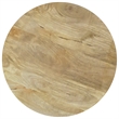 Pemberly Row Round Solid Wood End Side Table in Natural Mango