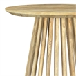 Pemberly Row Round Solid Wood End Side Table in Natural Mango