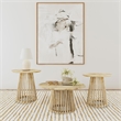 Pemberly Row 3-piece Round Coffee and End Table Set in Natural Mango