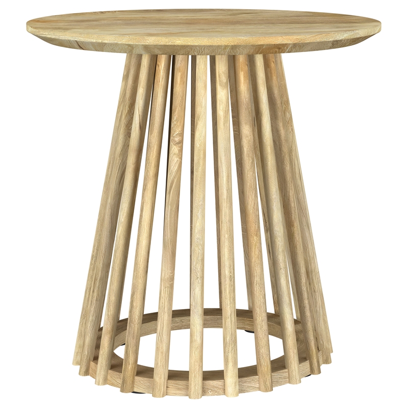 Pemberly Row 3-piece Round Coffee and End Table Set in Natural Mango