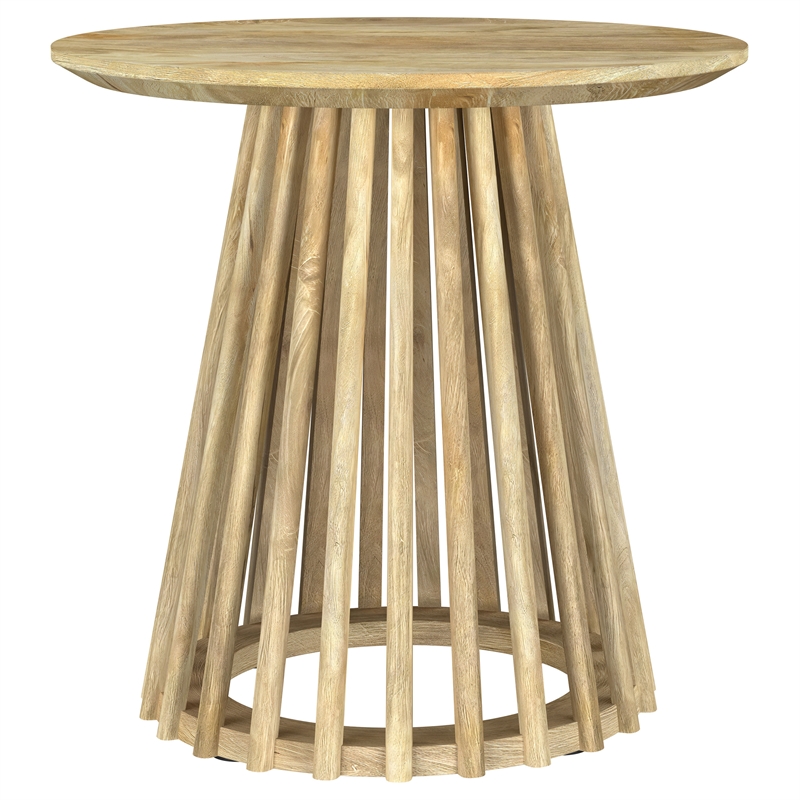 Pemberly Row 3-piece Round Coffee and End Table Set in Natural Mango