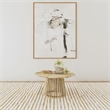 Pemberly Row Round Solid Wood Cocktail Coffee Table in Natural Mango