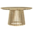 Pemberly Row Round Solid Wood Cocktail Coffee Table in Natural Mango