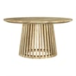 Pemberly Row Round Solid Wood Cocktail Coffee Table in Natural Mango
