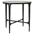 Pemberly Row 2-piece Round Marble Coffee and End Table Set in White