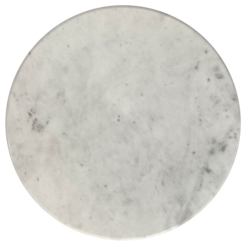 Pemberly Row 2-piece Round Marble Coffee and End Table Set in White