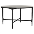 Pemberly Row 2-piece Round Marble Coffee and End Table Set in White