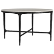 Pemberly Row 3-piece Round Marble Coffee and End Table Set in White