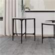 Pemberly Row Round Genuine Marble Top Metal End Side Table in White