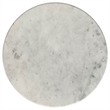 Pemberly Row Round Genuine Marble Top Metal End Side Table in White