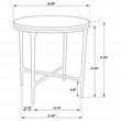 Pemberly Row Round Genuine Marble Top Metal End Side Table in White