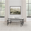Pemberly Row 2-piece Genuine Marble Top Nesting Coffee Tables in White