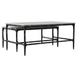 Pemberly Row 2-piece Genuine Marble Top Nesting Coffee Tables in White