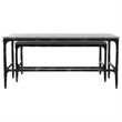 Pemberly Row 2-piece Genuine Marble Top Nesting Coffee Tables in White