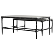 Pemberly Row 2-piece Genuine Marble Top Nesting Coffee Tables in White