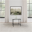 Pemberly Row Square Genuine Marble Top Metal End Table in White