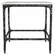 Pemberly Row Square Genuine Marble Top Metal End Table in White