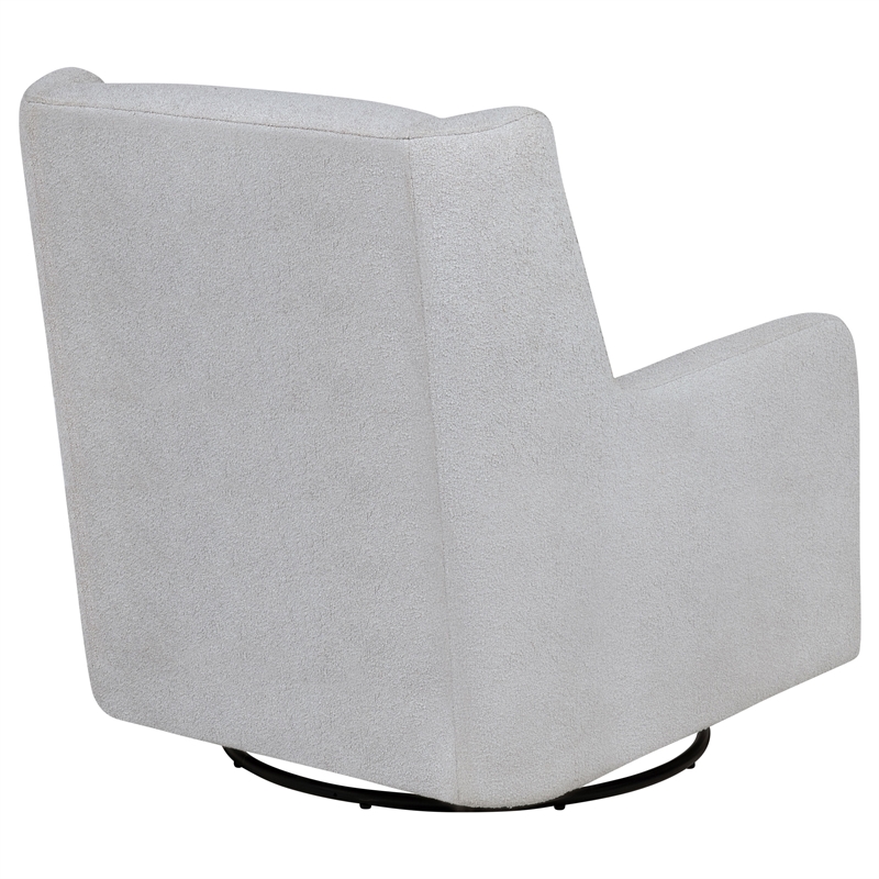 Pemberly Row Boucle Upholstered Swivel Glider Chair in Dove Grey
