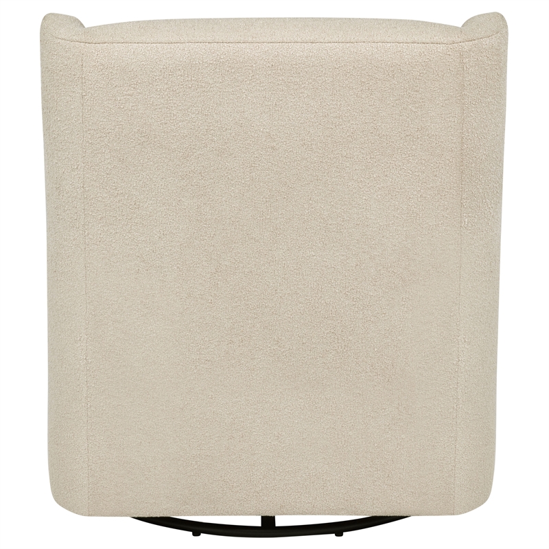Pemberly Row Boucle Upholstered Swivel Glider Chair in Sandy Beige