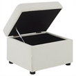 Pemberly Row Upholstered Hydraulic Lift Top Storage Ottoman in Beige