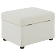 Pemberly Row Upholstered Hydraulic Lift Top Storage Ottoman in Beige