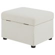Pemberly Row Upholstered Hydraulic Lift Top Storage Ottoman in Beige