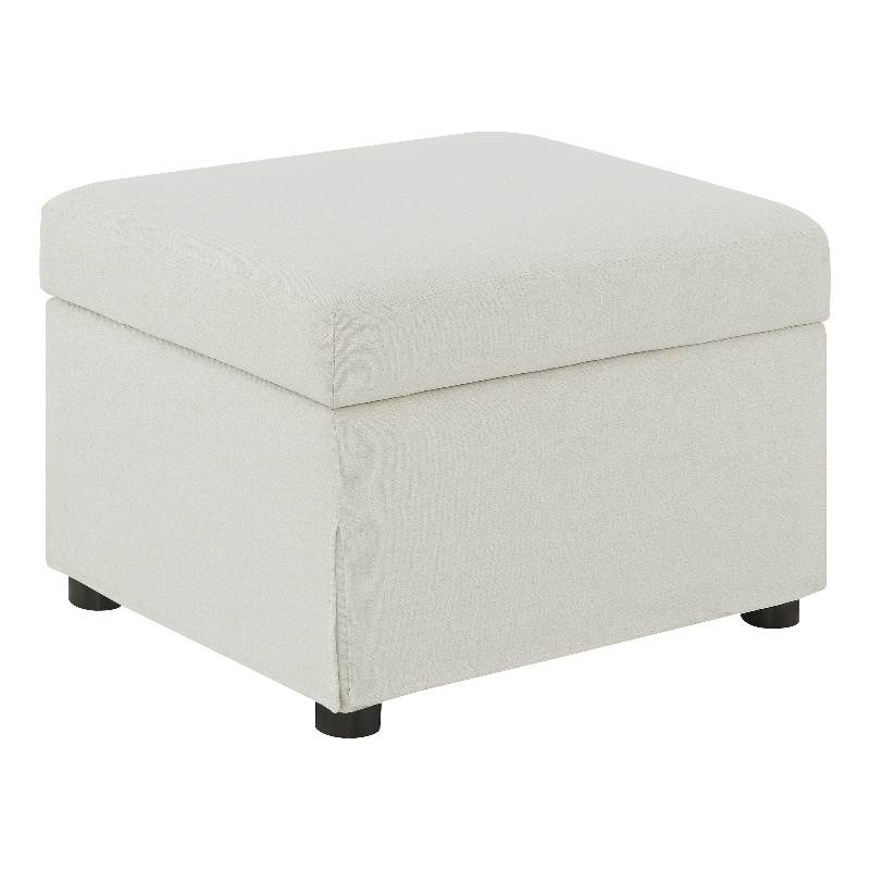 Pemberly Row Upholstered Hydraulic Lift Top Storage Ottoman in Beige
